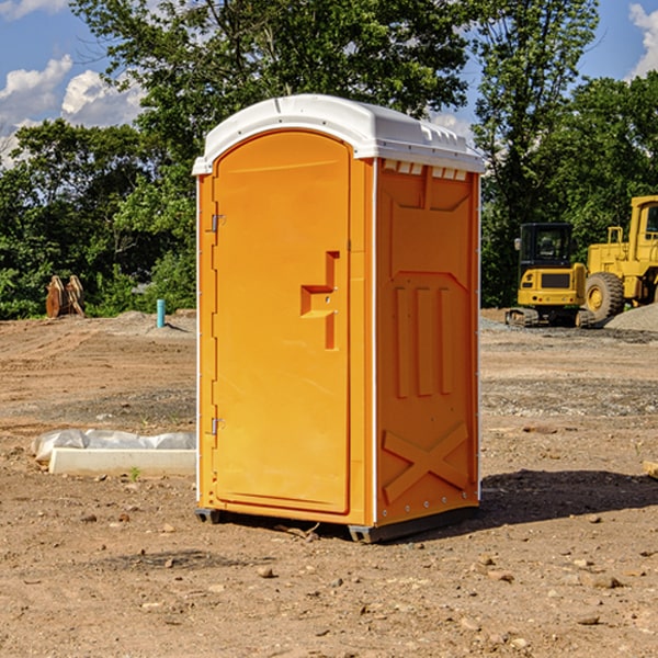 how often are the porta potties cleaned and serviced during a rental period in Olmsted